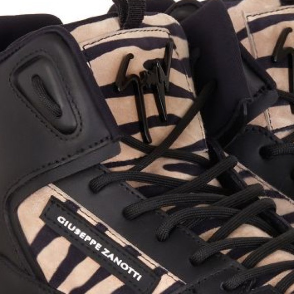 giuseppe zanotti BNIB zebra suede hightop sneakers - Picture 6 of 7